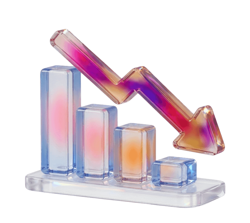하락 차트 3D 아이콘